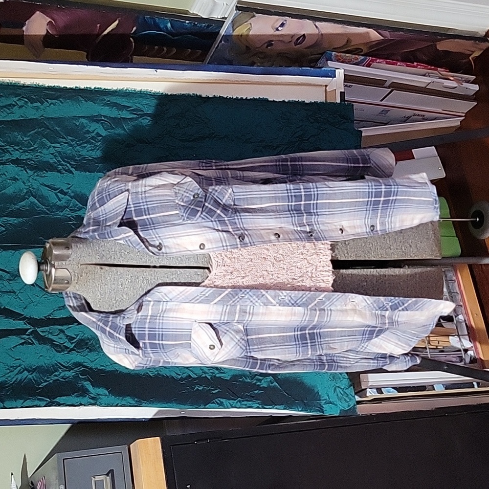 Angie Pastel Plaid Pink/Blue Boyfriend Shirt M